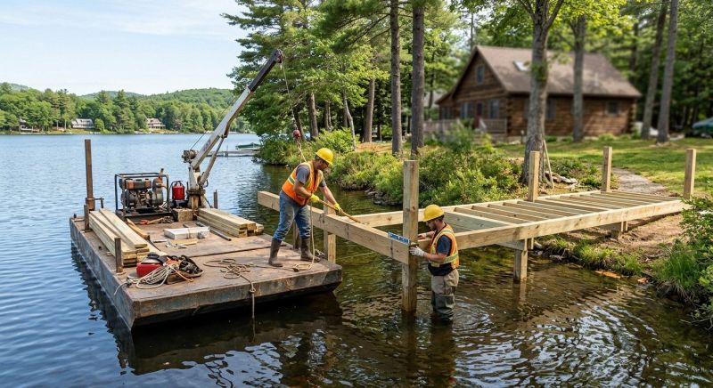 Wood Dock Installation in Roswell, GA